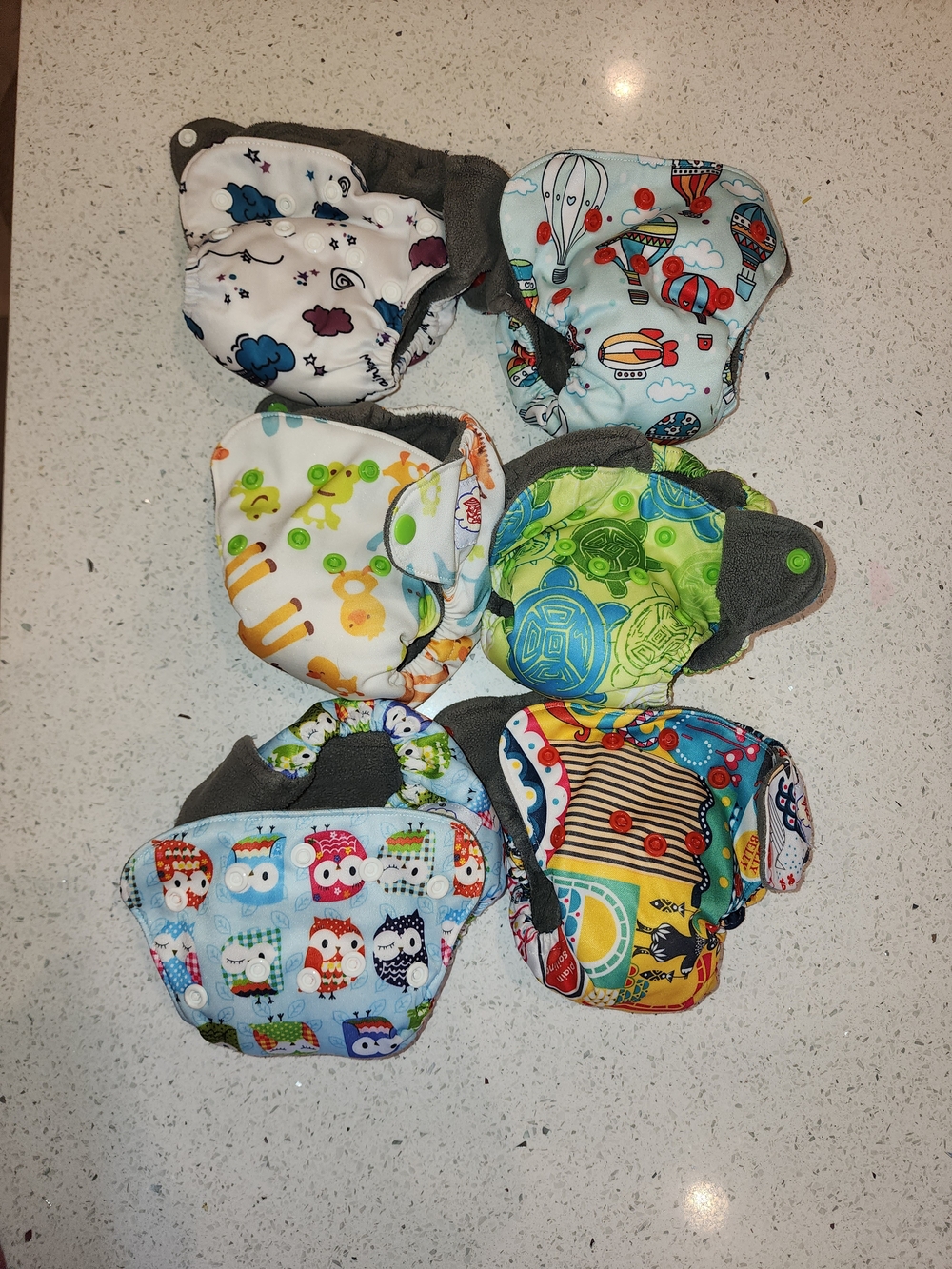 Colorful Kids Cloth Diaper Covers - Assorted Fun Prints (6-Pack)